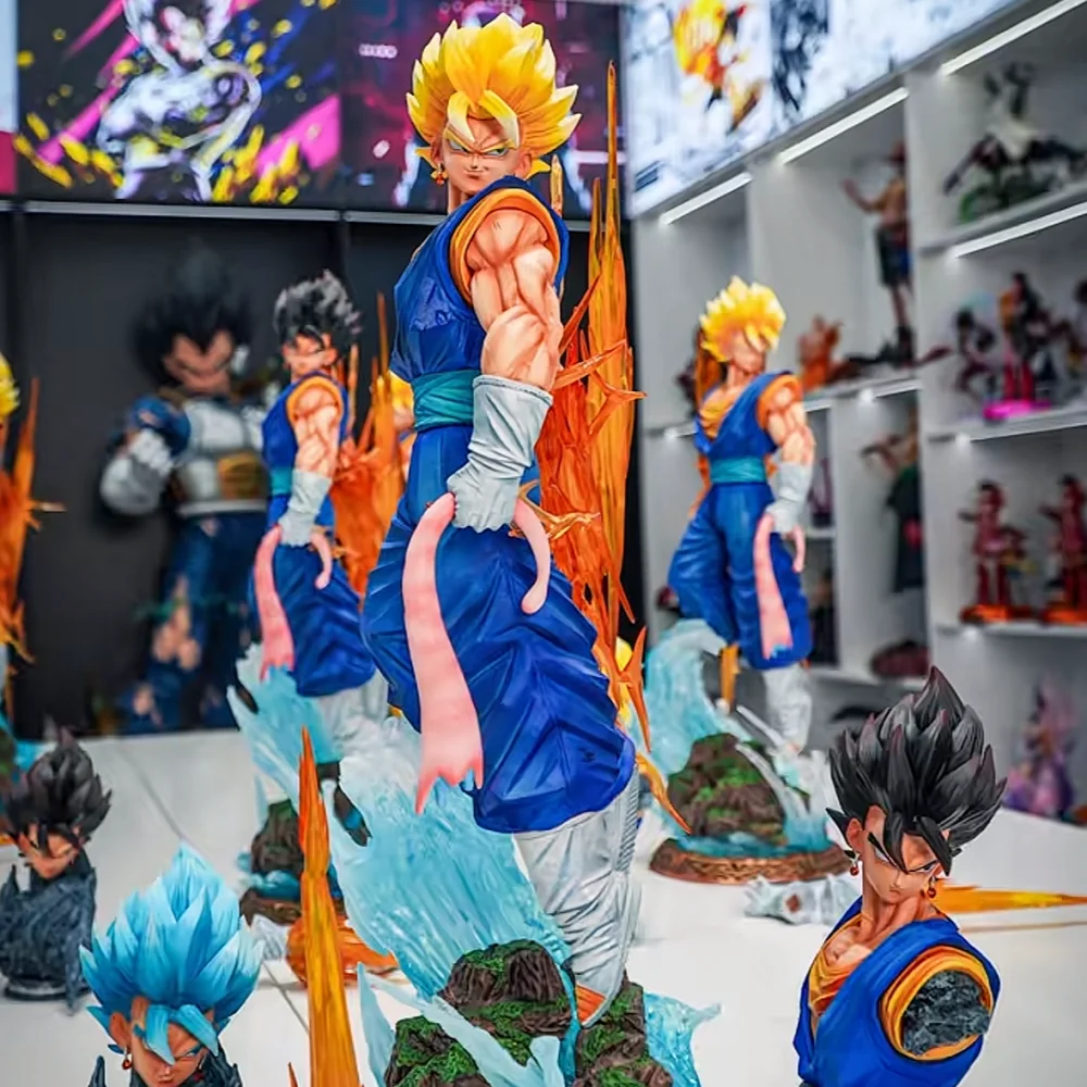 Jt Statue Dragon Ball Z Vegetto Figure 3 Heads Replace Super Saiyan 39.5cm/15.55inch Action Figures Collection Model Toys Gifts photo 3