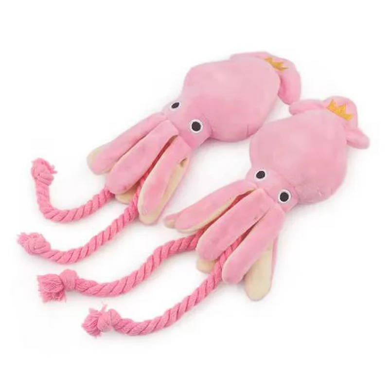 Dog toys; cat toys; sound-emitting cotton rope octopus; durable chew toys for cleaning teeth; interactive pet toys. photo 4