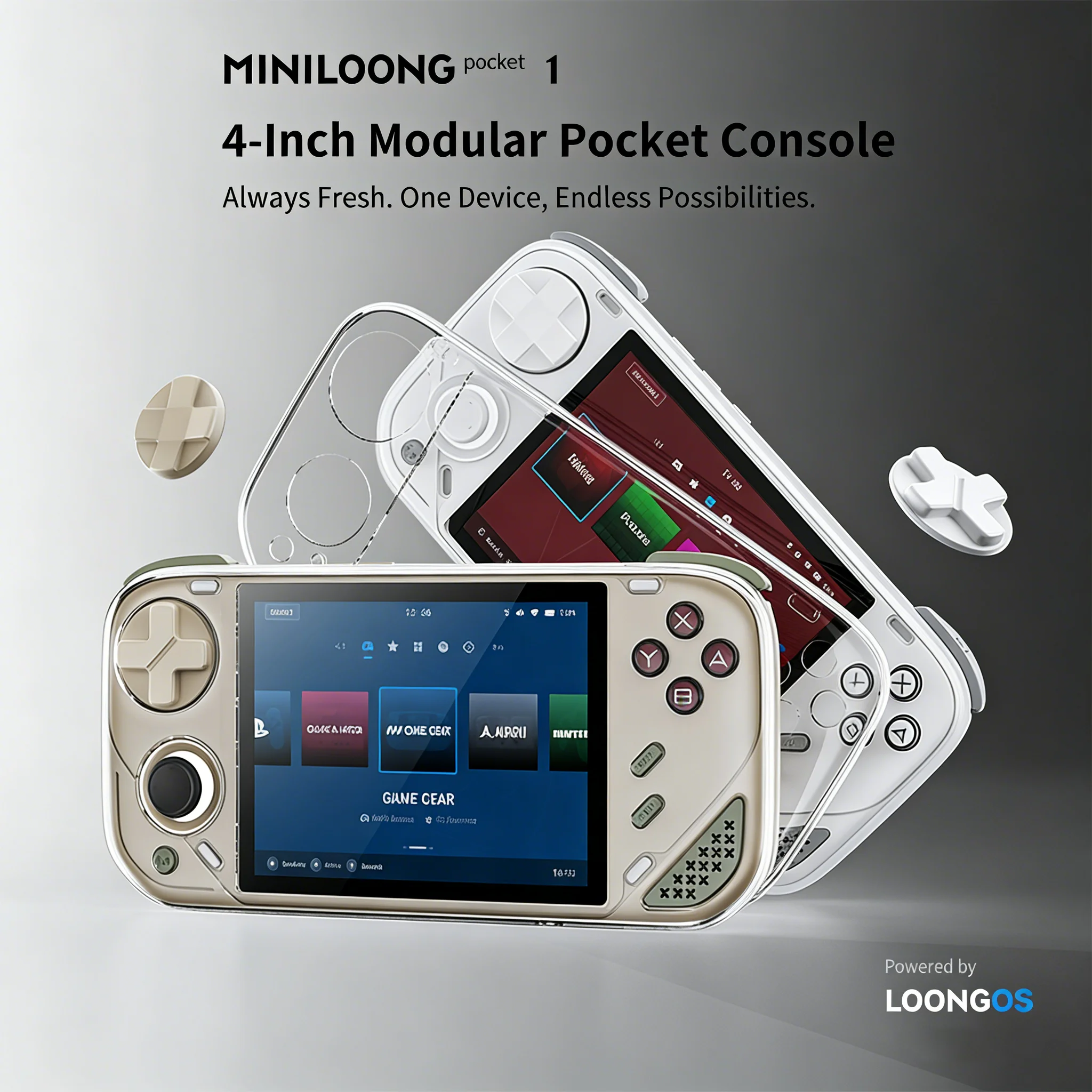 MINILOONG POCKET 1 Modular Retro Handheld Emulator 4" 4:3 IPS RGB Hall Joystick LOONG OS Open Source OTA 4000mAh Gift POCKET1 photo 2