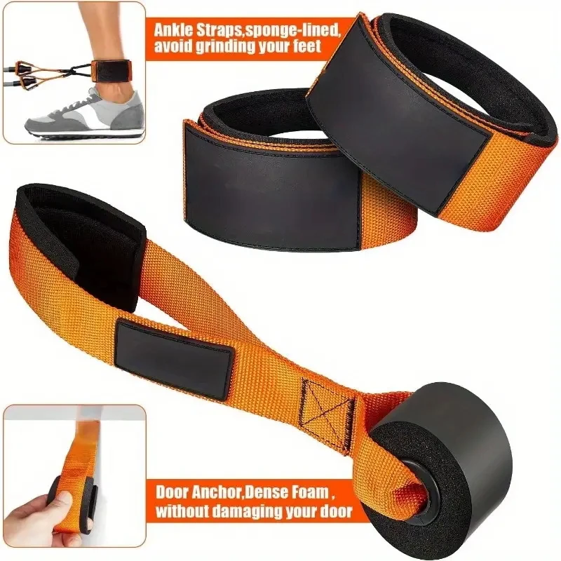 Resistance Strap with Handle: Used for Muscle Training, Strength Building, Body Shaping, Yoga, Home Fitness Equipment - Natural photo 4