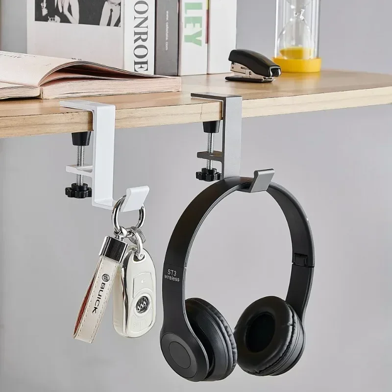 1/2pc Adjustable Desk Edge Hook Gaming Headset Desk Hanger Backpack Storage Hanging Hook Holder Punch-free Home Office Organizer photo 2