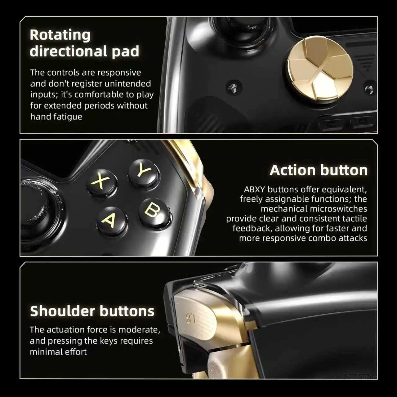 Anbernic RG G01 / RG P01 Retro Games Controller Hall Effect Triggers XBOX Gamepad for PC Android IOS Steam Linux Supports Bluetooth 5.3/Wired/2.4G Wireless photo 8