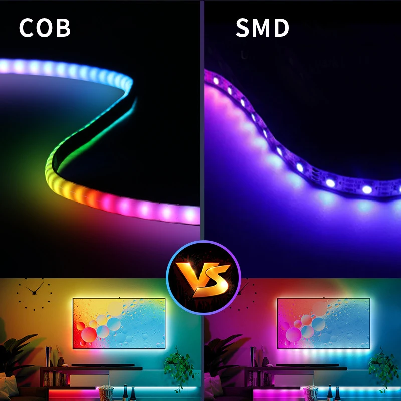 12V 5V SPI RGB PixelCOB LED Strip Light For Carft DIY Decor Gamer 160LED/m Addressable 5mm Dream Color WS2812B LED Tape RGB-IC photo 2