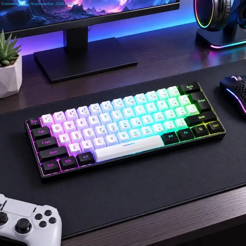 Mini 61-Key USB Mechanical Keyboard with Raised Profile, Small 60% for Laptop Typing, Office Desks, Study Areas, and Play photo 4