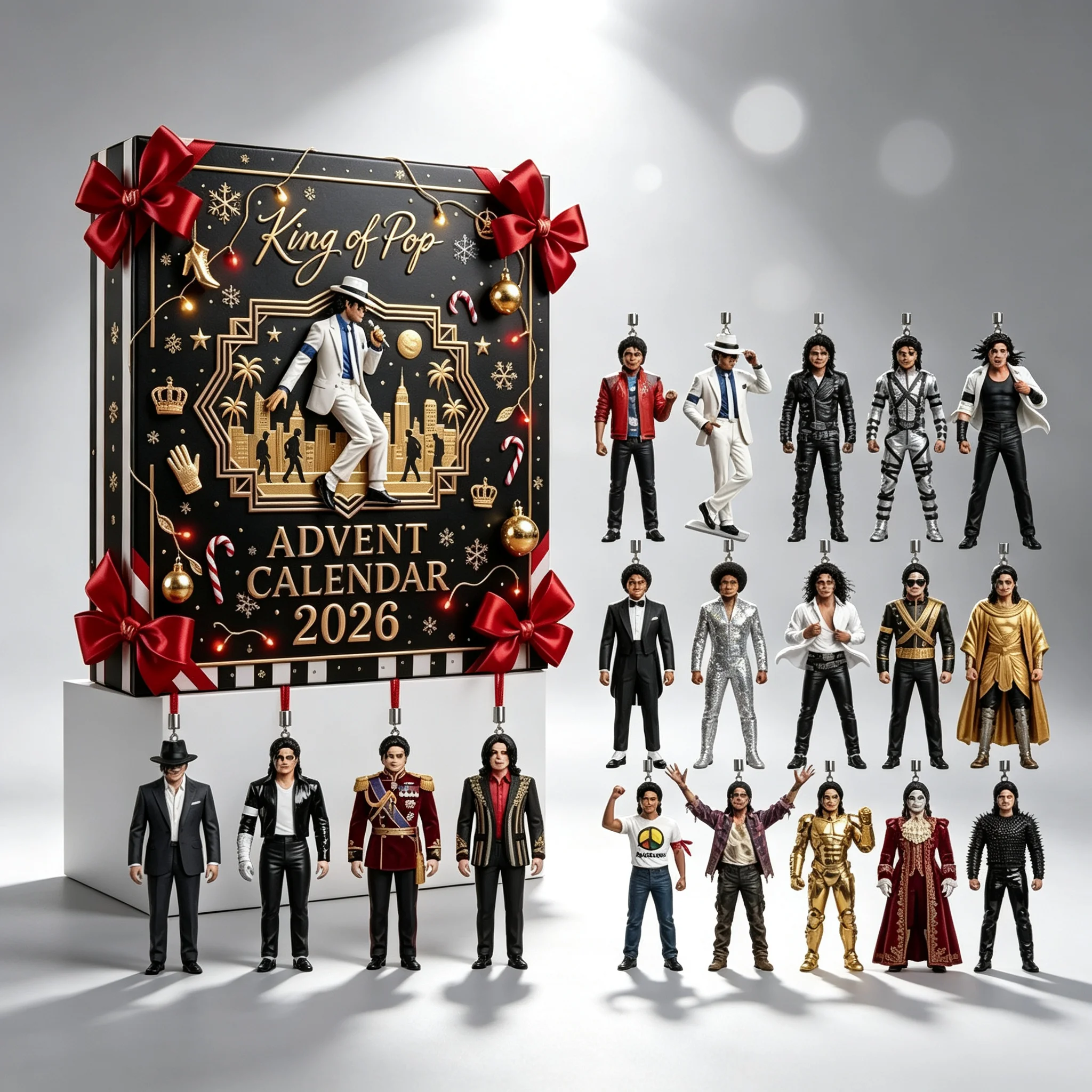 Michael Jackson Advent Calendar with 24 Mini Figurines Christmas Tree Hanging Pendant King of Pop Keychain Fans Collectible Gift photo 6