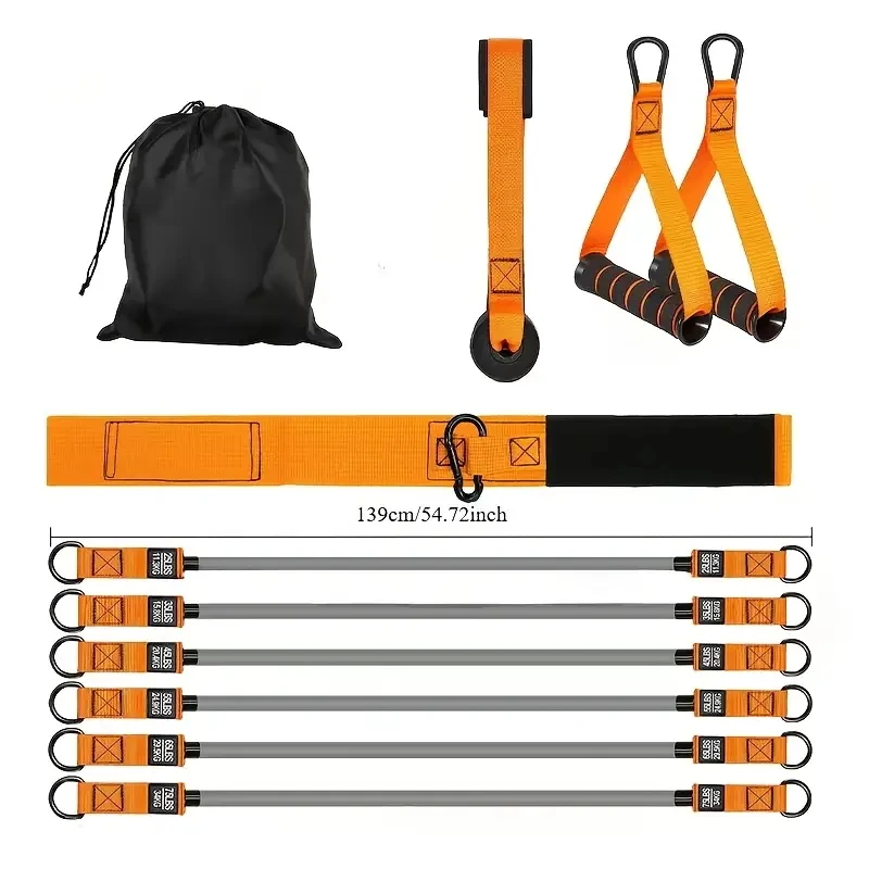 Resistance Strap with Handle: Used for Muscle Training, Strength Building, Body Shaping, Yoga, Home Fitness Equipment - Natural photo 2