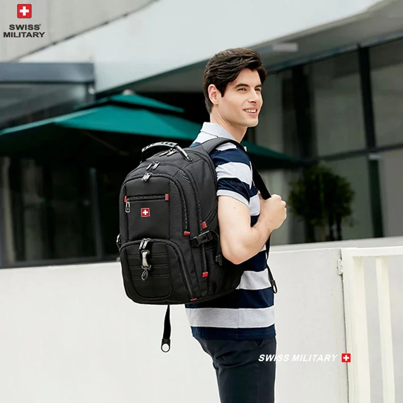 Waterproof Men's Backpack 15.6/17 Inch Laptop Backpacks School Travel Bags Swiss-style Large Capacity Business Bagpack Mochila photo 6