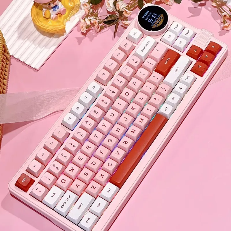 Feker K75 83 Keys Gaming Mechanical Keyboard Custom 3 Mode 2.4g Bluetooth Wireless Keyboard With Knob Screen Pbt Gamer Keyboards photo 6