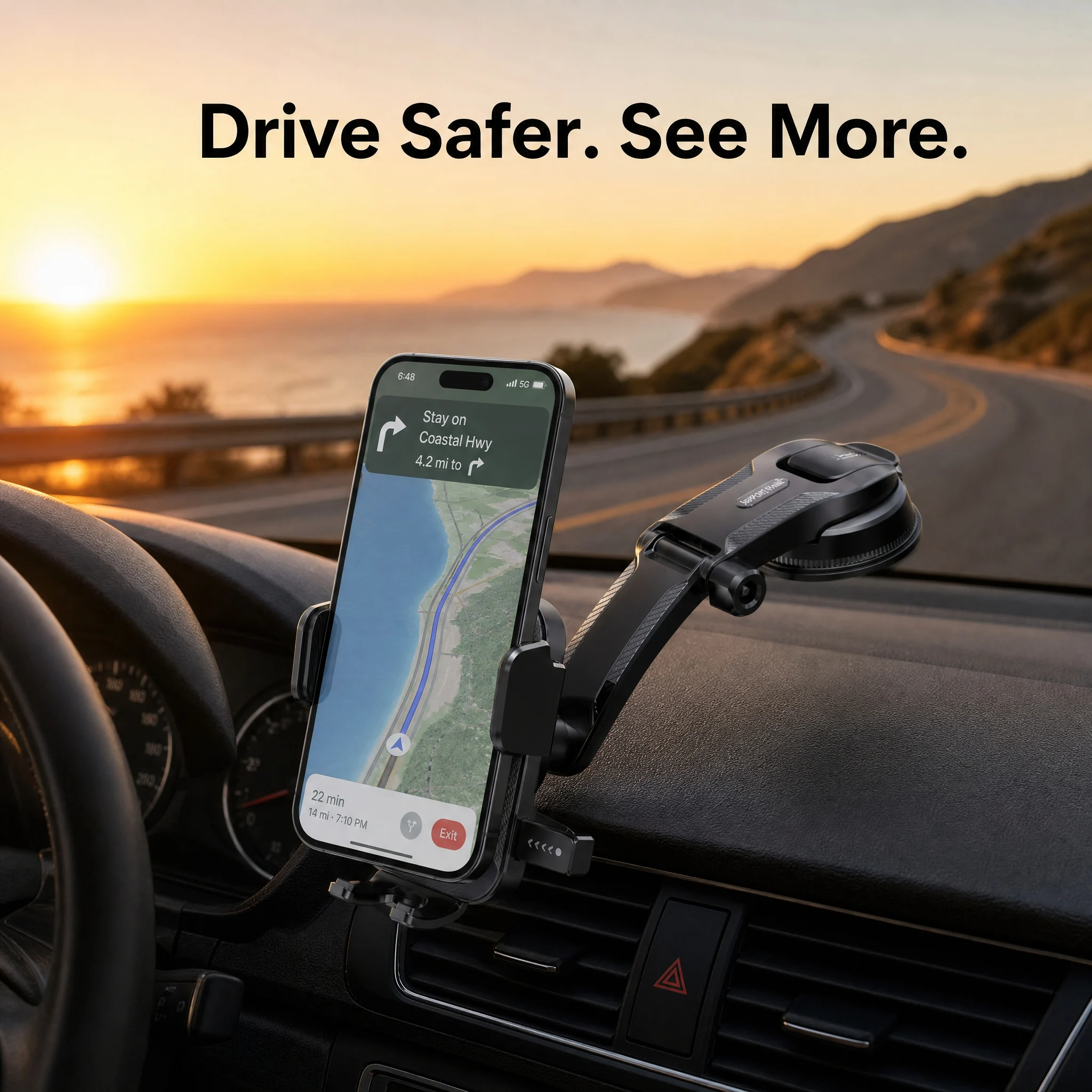 Car Phone Holder – Nano Flexible Silicone, 360° Rotation, Doesn't Block Screen, Compatible with iPhone Series for iPhone 17 photo 3