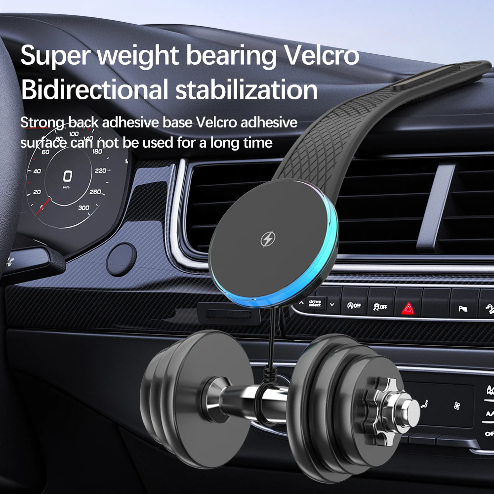 AIXXCO Car Phone Holder Magnetic Wireless Charger 15W Fast Charging Car Charger Holder For iPhone 16 15 14 13 Pro Max photo 6