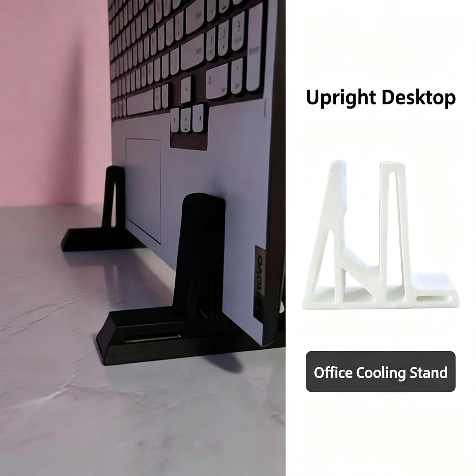 Laptop Vertical Stand Dual‑Use Desktop Holder With Anti‑Slip Strip For Laptop Tablet Phone Space‑Saving Upright Support Bracket photo 6