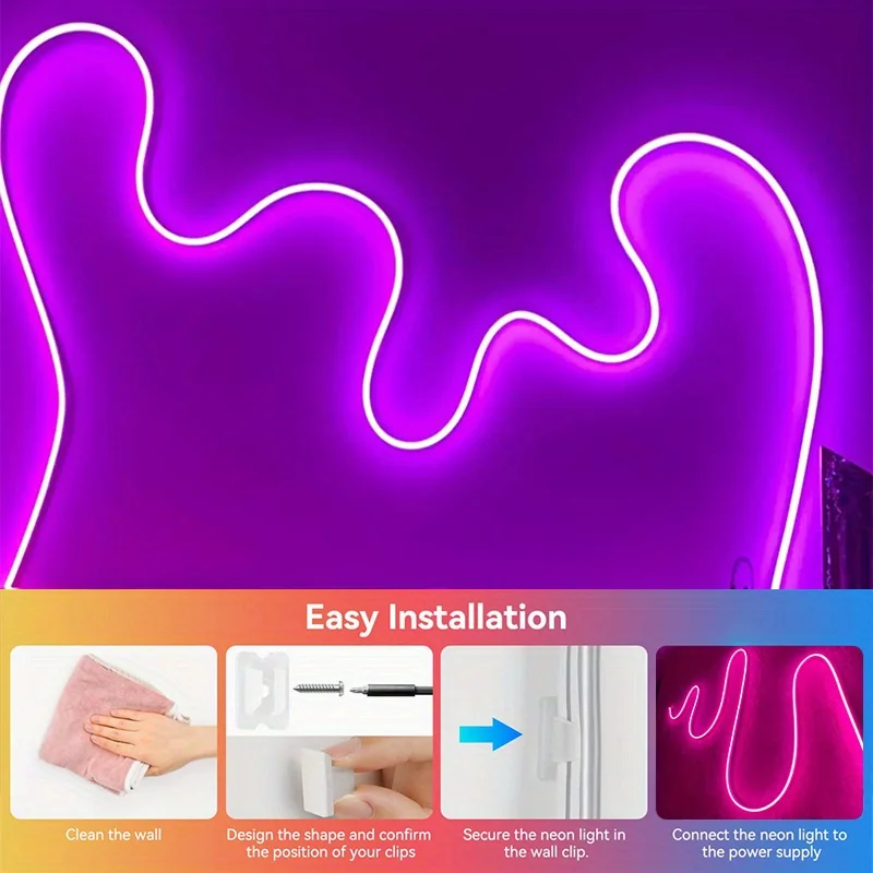 USB Neon LED Strip Light Flexible Colour Changing Lights 5V SMD 3535 Neon Rope Lights USB Cuttable Neon Rope Light for Bedroom photo 4