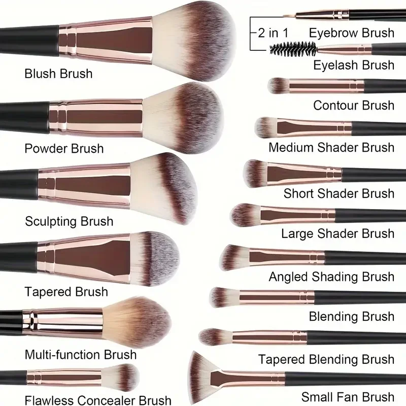 Professional 3/20PCS Makeup Brushes Set Soft Fluffy Eyeshadow Foundation Concealer Blending Blush Brush Kabuki Women Beauty Tool photo 2