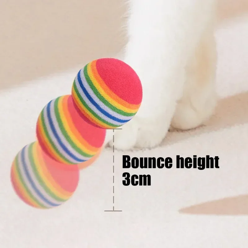 100/10PCS Pet Toy Balls Interactive Rainbow EVA Balls Cat Dog Training Toys Soft Automatic Jumping Balls Pet Playing Supplies photo 5