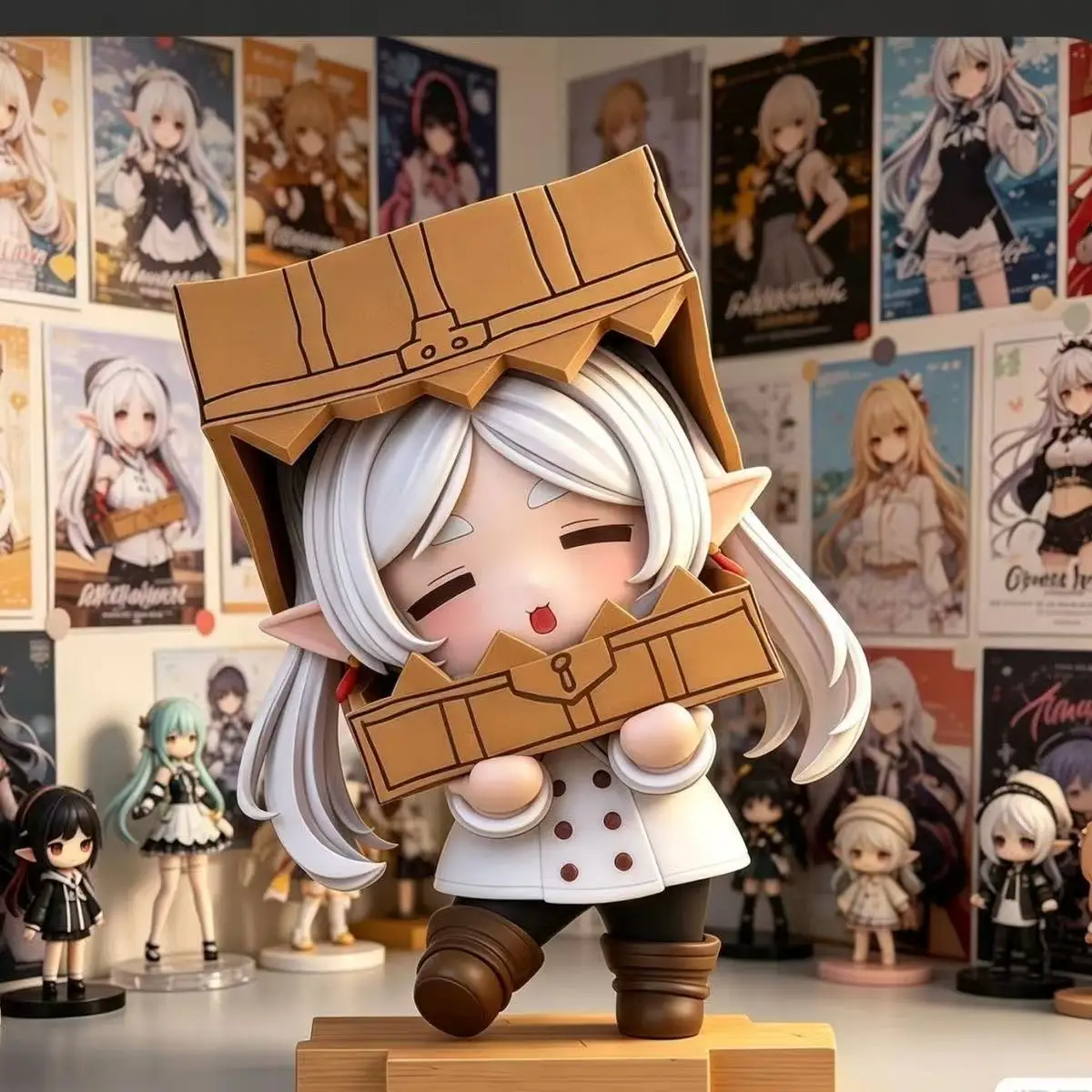 Frieren Beyond Journey's End Q Version Carton Head Frieren Figure Full Painting Spraying Anime Collection Model photo 1