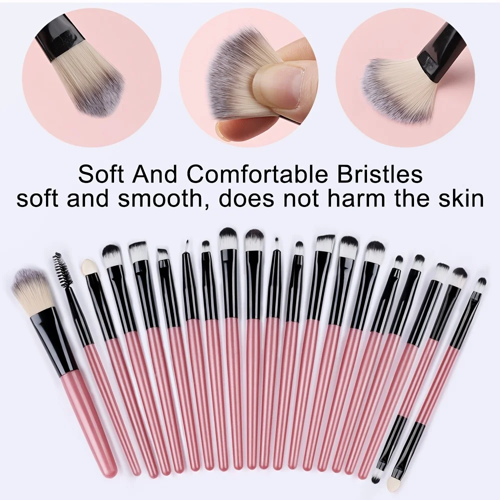 Makeup Brush Set 20Pcs Kit Soft Fluffy Eye Shadow Brushes Cosmetic Foundation Powder Highlighter Blending Beauty Tool Beginners photo 2