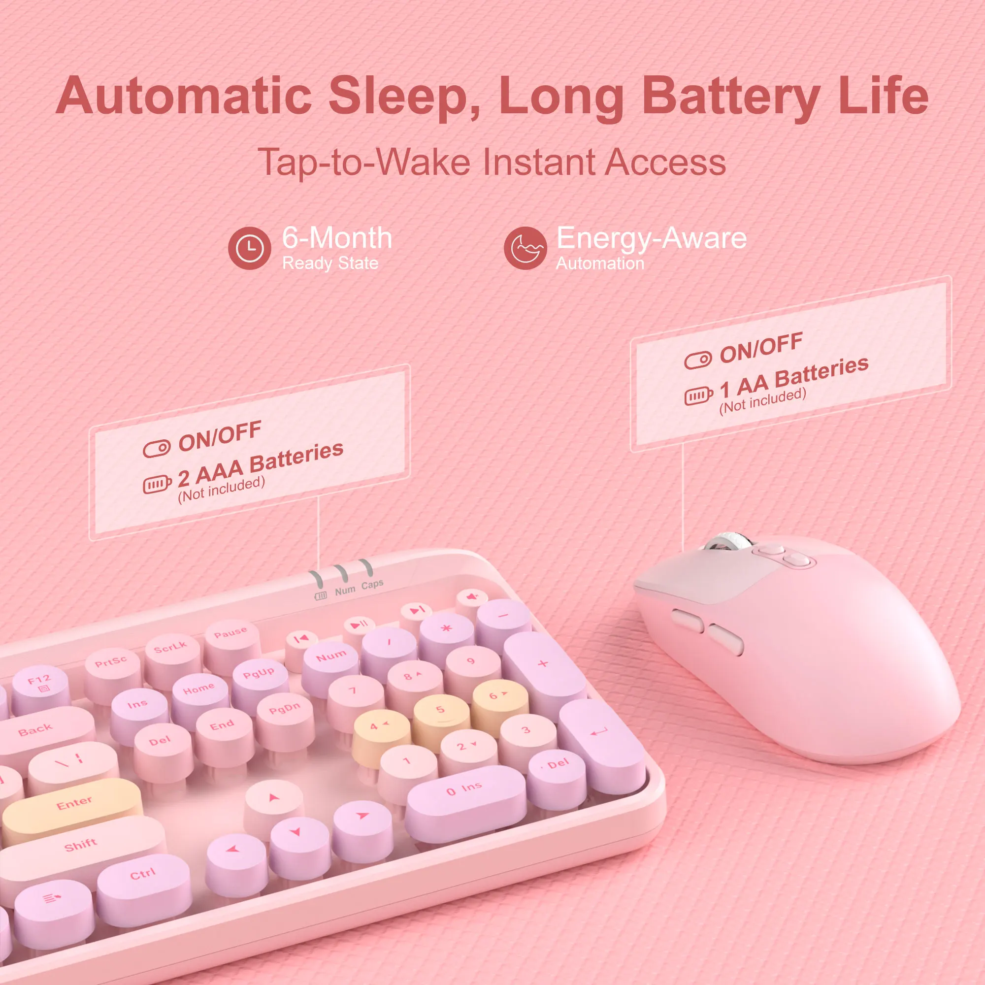 MageGee V920 Wired Game Keyboard Wireless Three DPI Adjustable Mouse Set 104 Keys Power Saving For Laptop Tablet PC Accessories photo 2