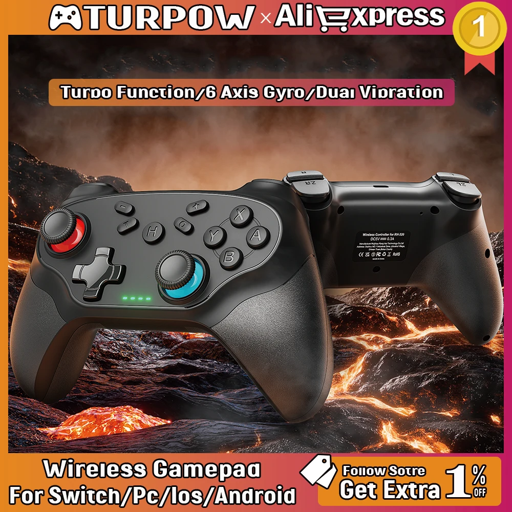 Gamepads For Nintendo Switch/Pro/OLED/PC Console Control Wireless Blue-tooth Vibration Turbo Game Joystick Controller photo 1