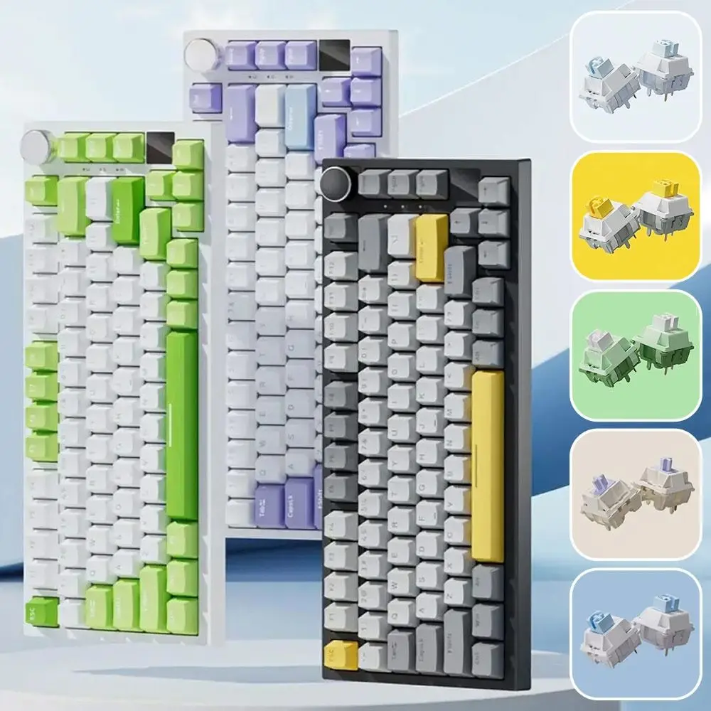 New AK820 Gaming Keyboard 82-Key RGB Backlit Mechanical Keyboard Mechanical Keys With Knob Wired Keyboard Office photo 4