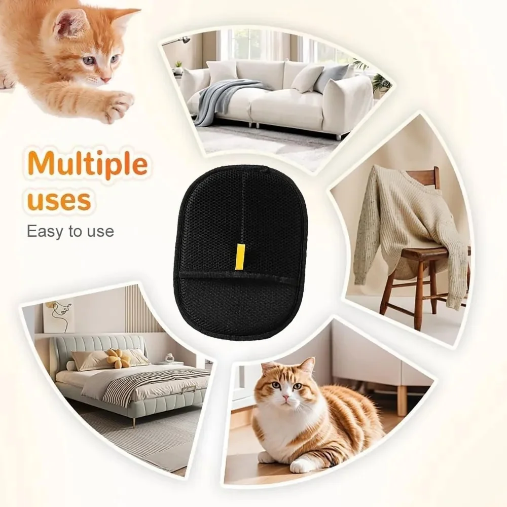 Pet Hair Remover Mitt Pet Grooming Gloves Deshedding Brush Glove for Dog Cat Rabbit with Long/Short/Curly Hair photo 6