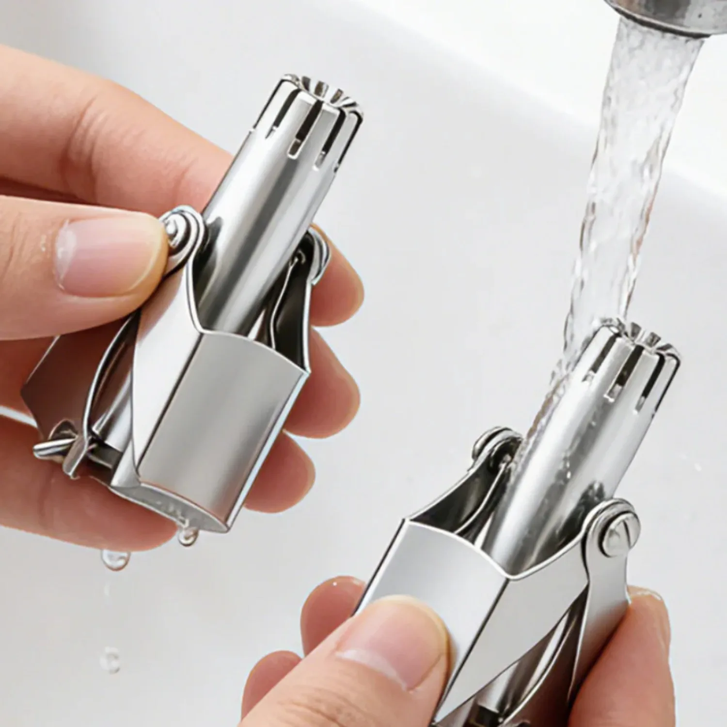 Stainless Steel Manual Nose Hair Trimmer Washable Unisex Nasal Grooming Tool photo 5