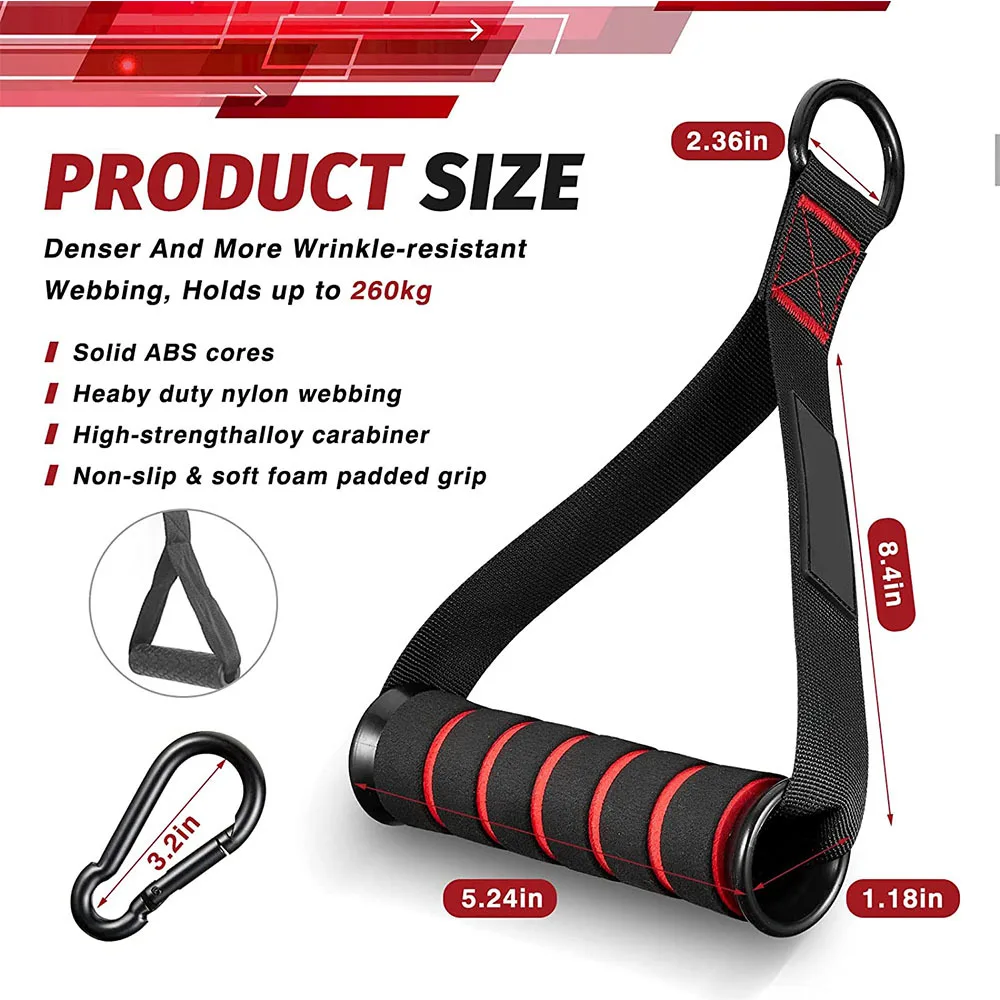 Resistance Bands Handle Bar Attachment Station Fitness Pulley Strap Exercise Home Gym Training Accessories Workout Equipments photo 2