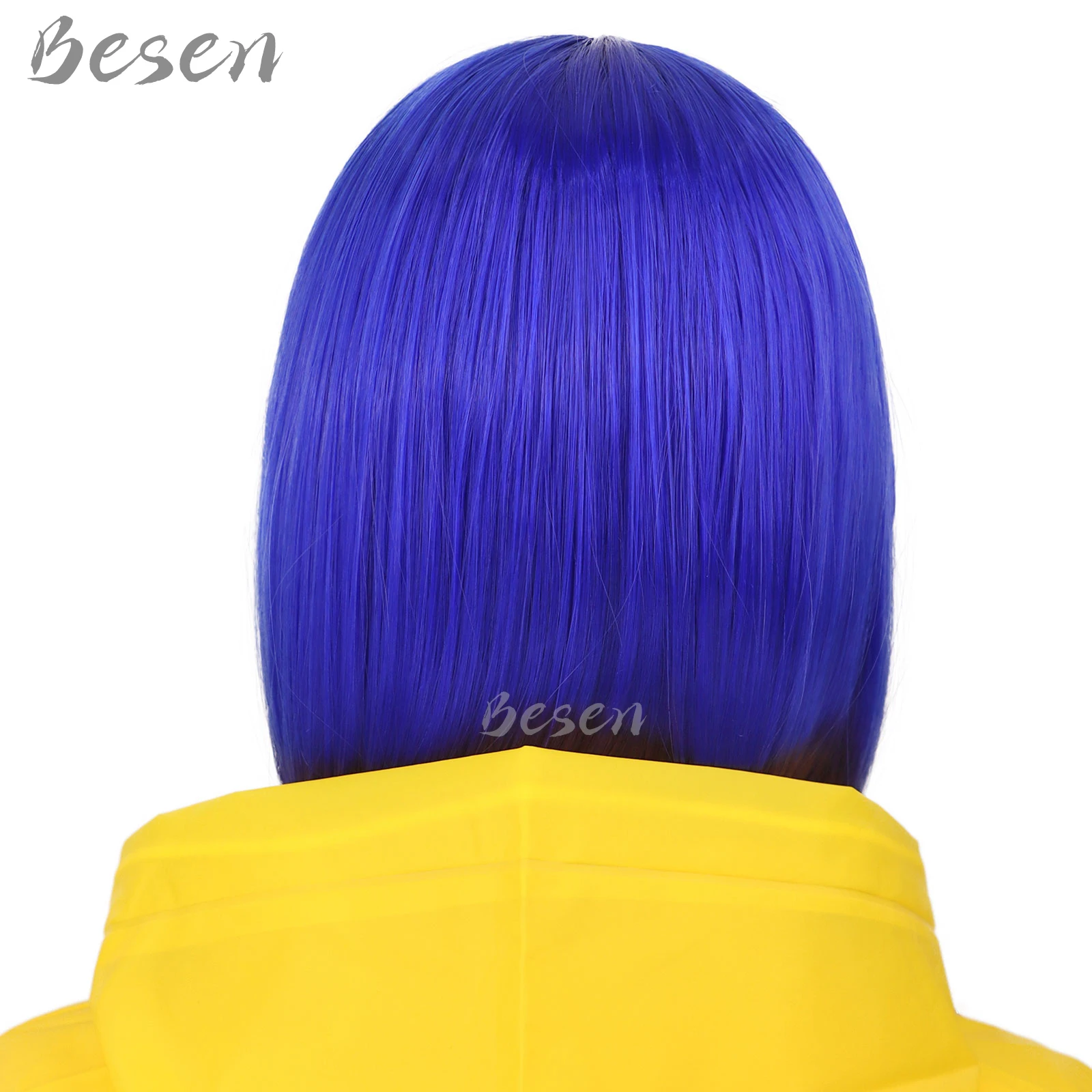 Synthetic Dark Blue Bob Wigs for Coraline Costume Women Girls Women's Costume Wigs Colored Bob Wigs for Cosplay Halloween Party photo 3
