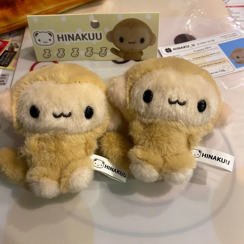 Kawaii Hinakuu Monkey Plush Keychain Stuffed Animals Banana Monkey Bag Charm Korean idol Style  Monkey doll  Plushie Bag Pendant photo 4