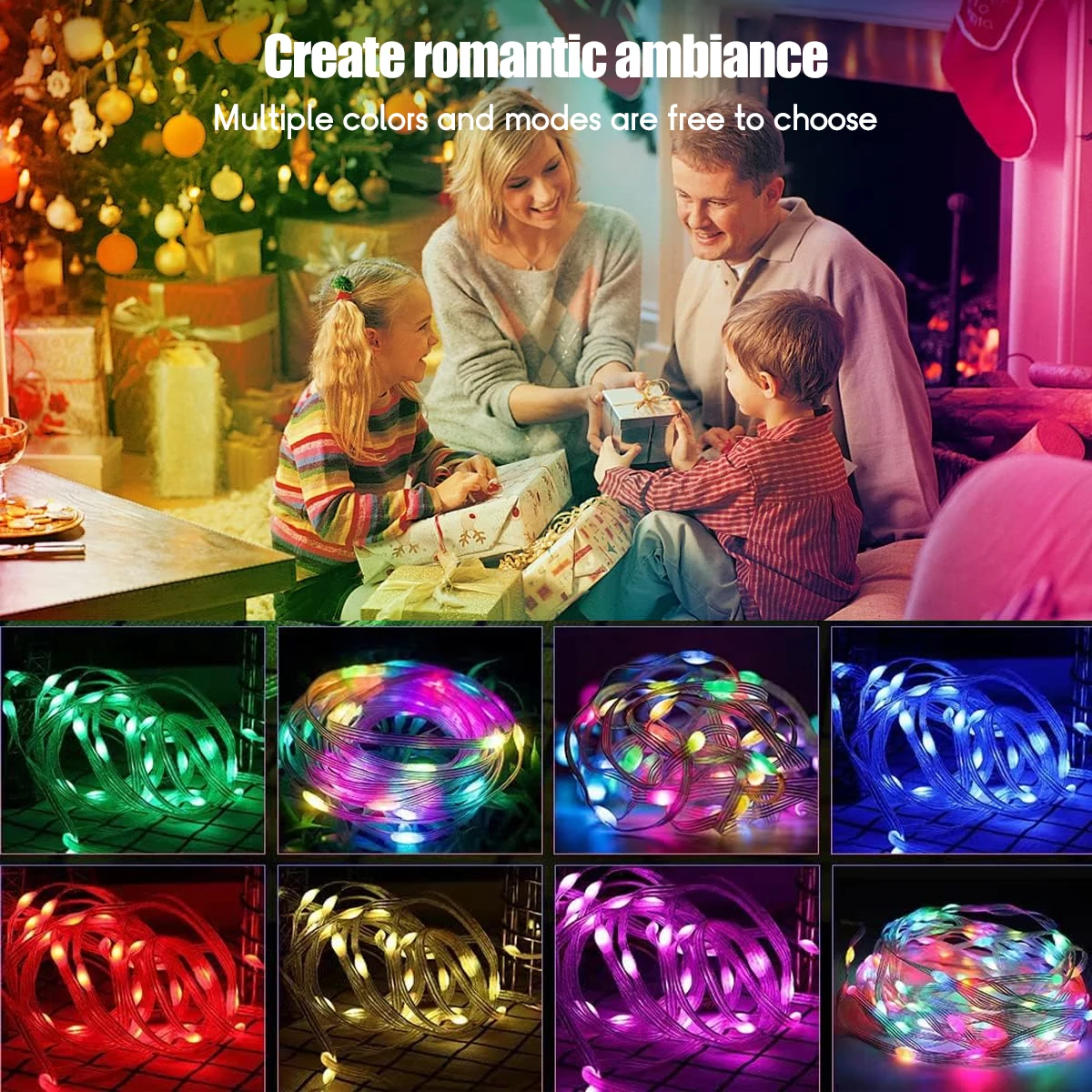 2M-15M Led RGB Fairy Lights Leather Cord Light Outdoor Waterproof fairy Lights With Remote for Bedroom Garden Living Room Party photo 4