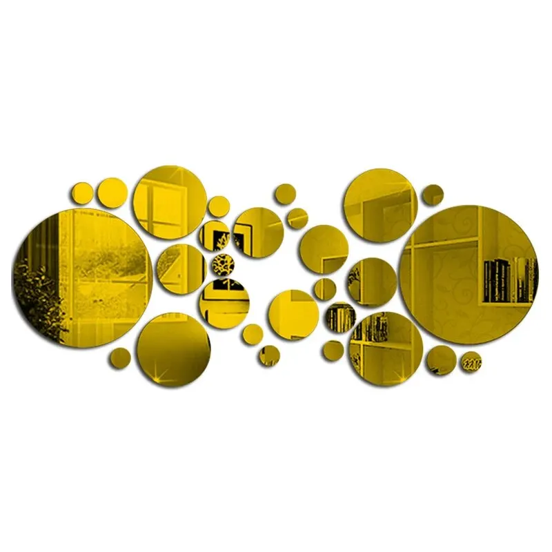 26 PCs 3D Acrylic Mirror Wall Sticker, round Mirror, DIY Bedroom, Bathroom and TV Background Room Sticker Wall Decoration photo 6
