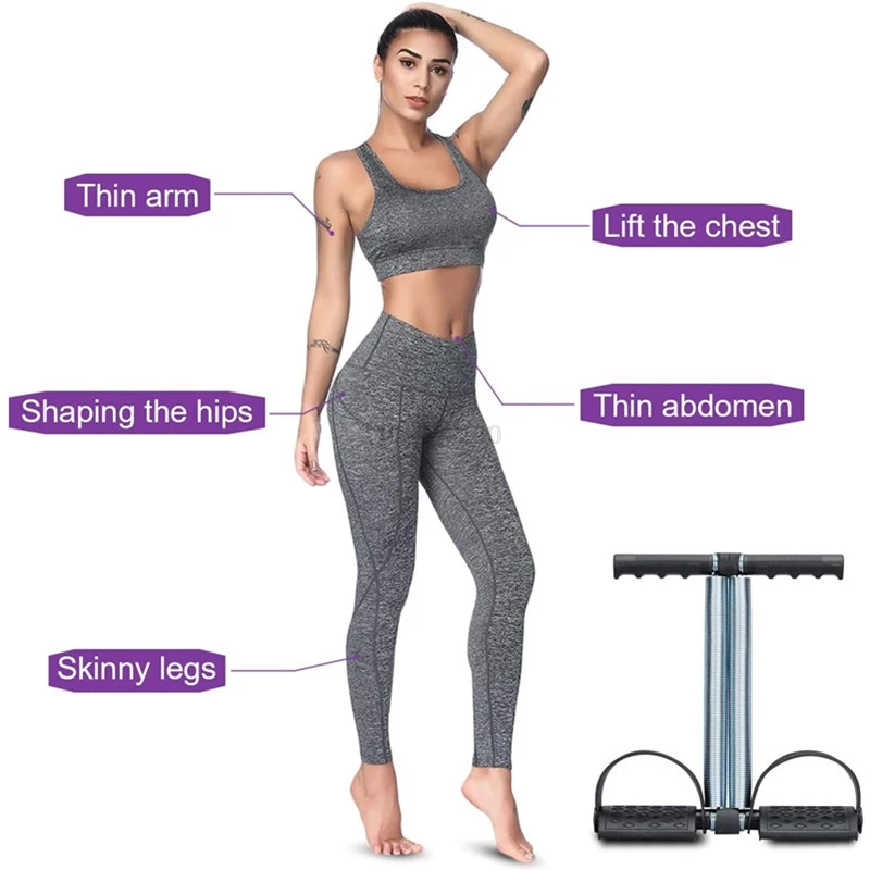 Elastic Sit Up Pull Rope Pedal Resistance Band Powerful Spring Drawstring Tummy Trimmer Equipment for Home Gym Bodybuilding photo 3