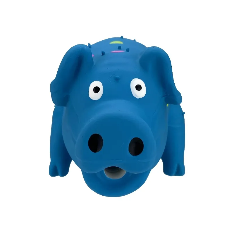 Multicolor Pig Latex Dog Toy, Chew Level 1 photo 4