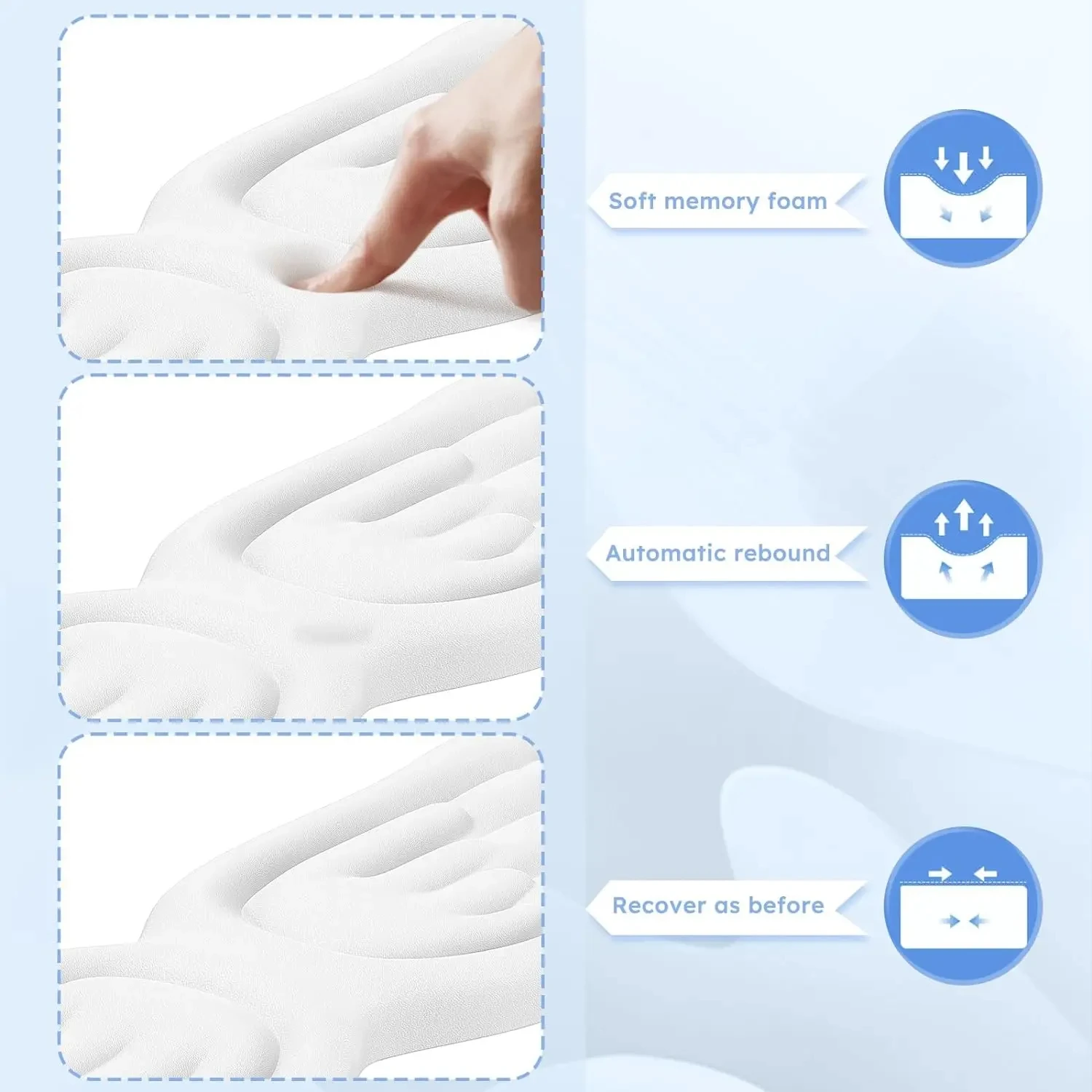 Keyboard Mouse Wrist Rest Angel Wing Memory Foam Mouse Pad Set Wrist Support Ergonomic Non-Slip for Computer Laptop Easy Typing photo 6