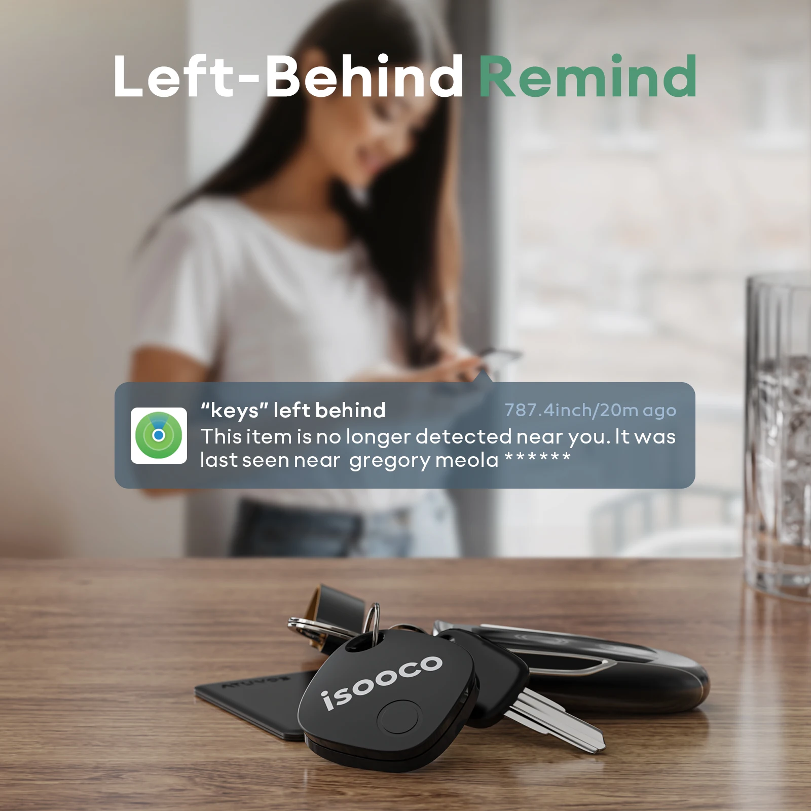 1/2/3/4pcs Isooco Mini Car Locator Anti-lost Wallet Keychain Smart Tag Bluetooth Tracker Key Item Finder Use Find My (IOS Only) photo 4