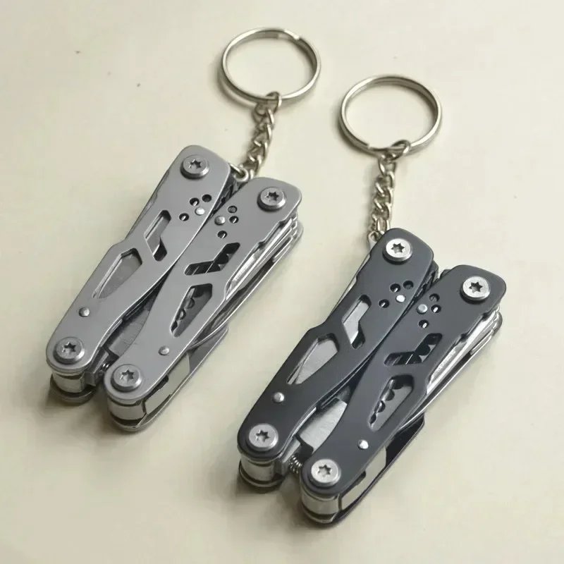 Mini Portable Camping Pliers Multi-functional Pliers Keychain Small Tool Stainless Steel Folding Pliers Outdoor Tools photo 4