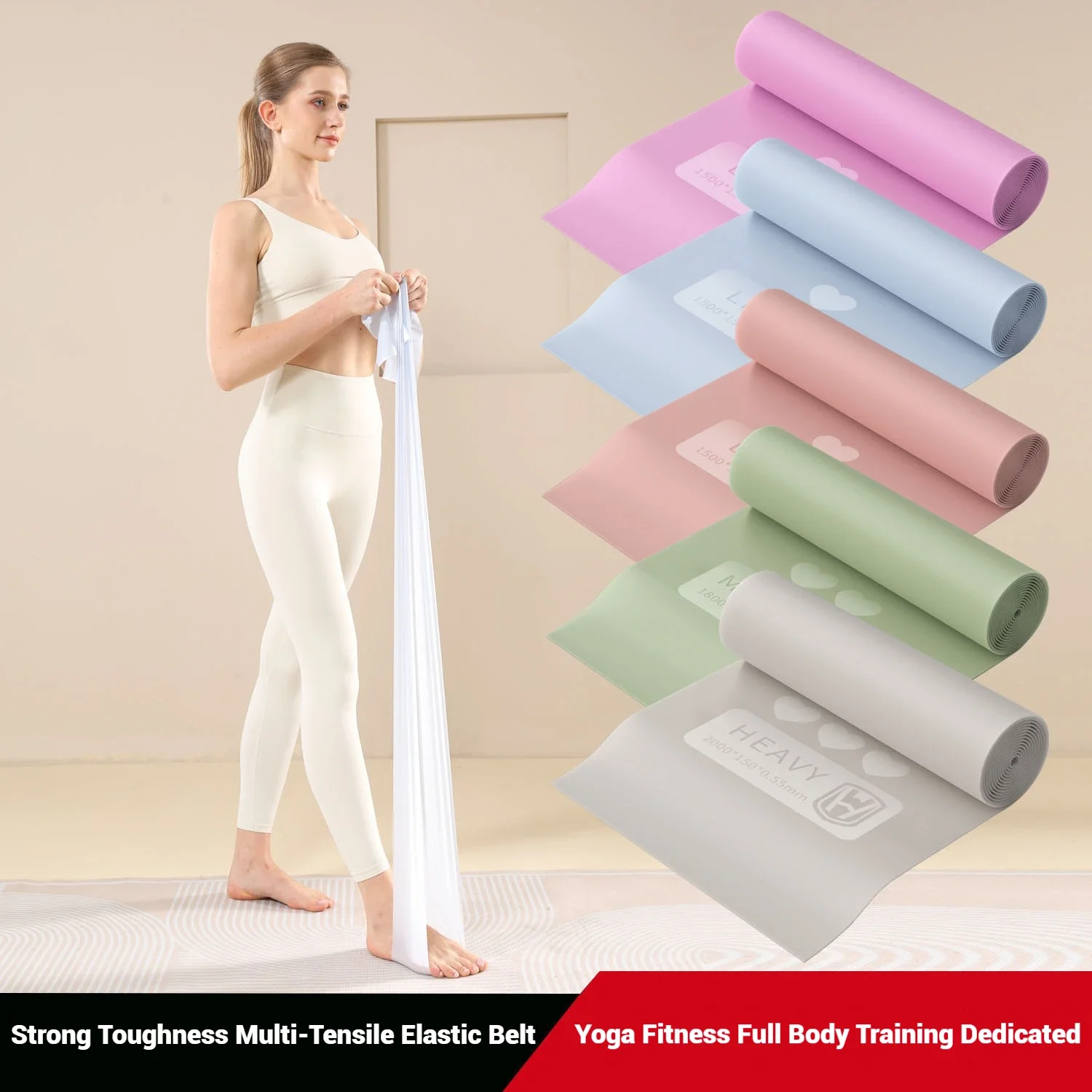 WOSWEIR-Yoga Rally Home Stretching Resistance Strap for Beginners Ladies Body Fitness Latin Dance Stretch Strap photo 1