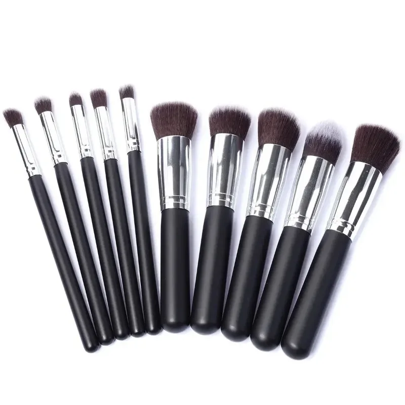 10 Pcs/kit Soft Fluffy Professional Synthetic Makeup Brush Set Cosmetics Foundation Blending Blush Contour Makeup Tools photo 5