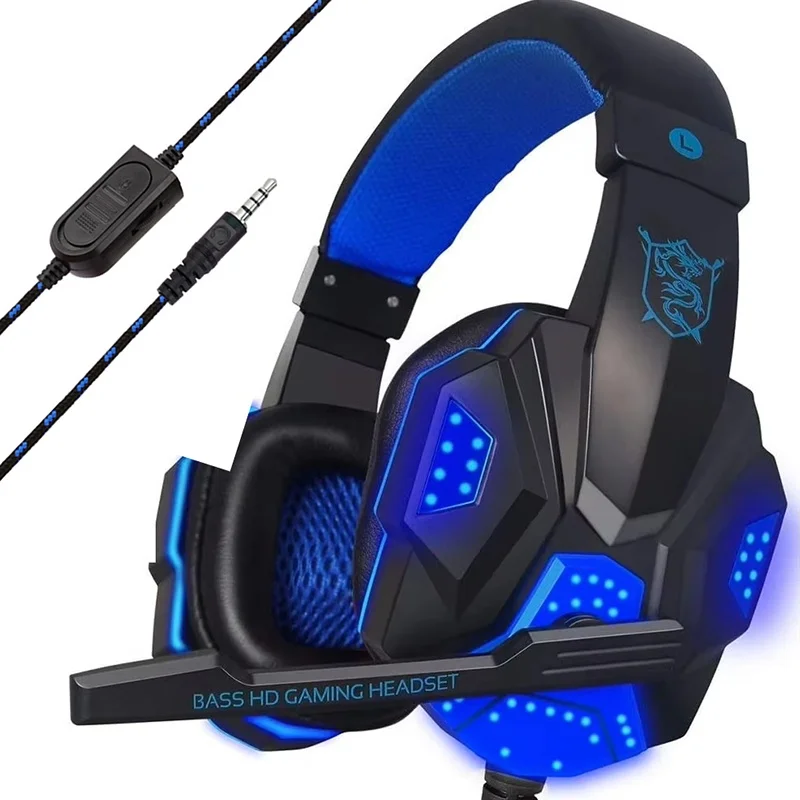 3.5mm Wired Headset Gaming Headset 120° Adjustable Gamer Headset With Noise Cancelling Microphone For PS4/PS5/Xbox/Smartphone/PC photo 1
