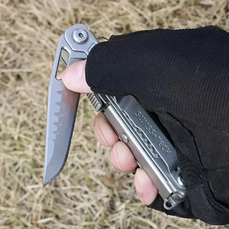 SWISS TECH 11 in 1 Mini Multitool Knife Folding EDC Outdoor Camping Survival Tools Scissors Screwdriver Multi Tool with Clip photo 5