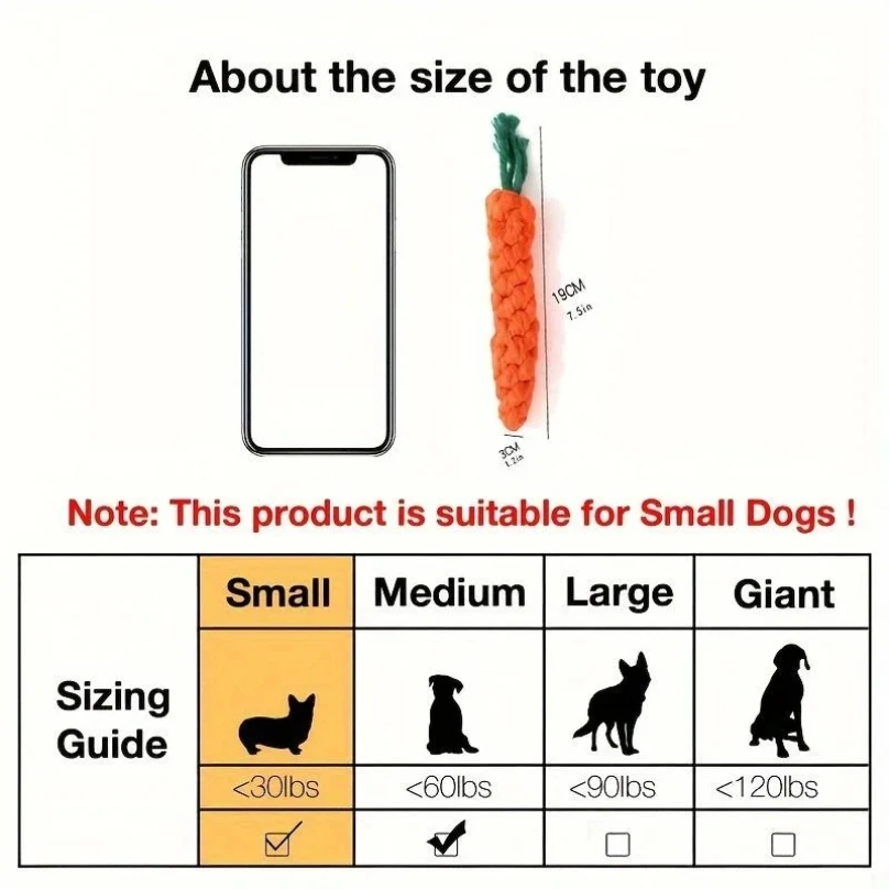 1pc Pet Knot Toy for Dog and Cat Carrot Shape Dog Chew Toys Cotton Rope Toys for Indoor Dogs Cat Toys Dog Accessories photo 6