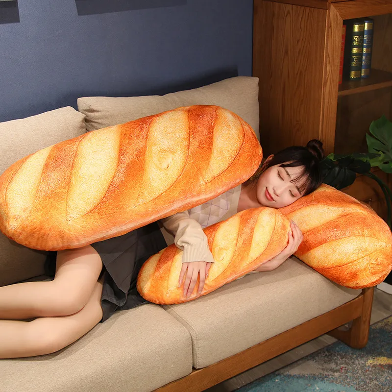 French Bread Plush Pillow Stuffed Printing Images Food Plushie Peluche Party Prop Decor Sleeping Companion Man Gift photo 4