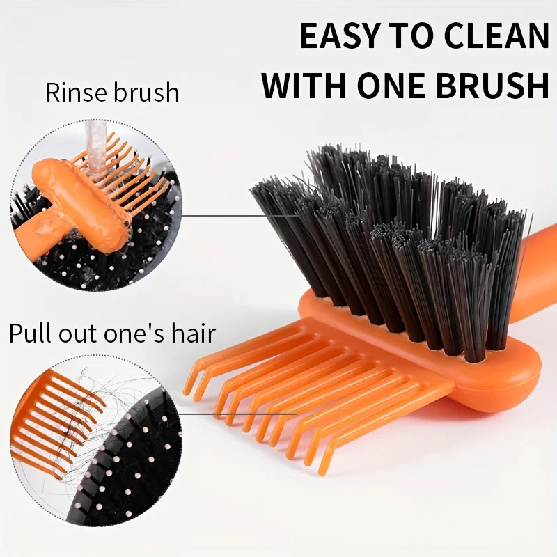 2In1 Comb Cleaning Brush Hairbrush Cleaner Rake Comb Embedded Tool Mini Hair Dirt Remover For Removing Hair Dust Home Salon Use photo 2