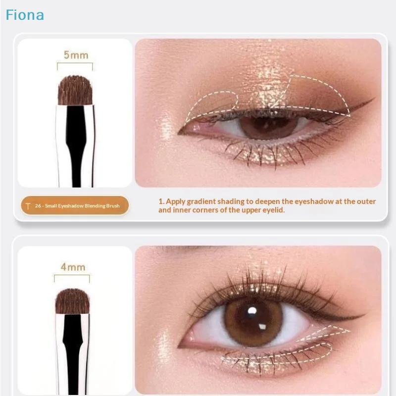 ✔4/6Pcs Eye Detail Brushes Set Horse Hair Eyeshadow Brushes Undereye Smudge Brushes Soft Eyeliner Brush Perfect Eye Makeup Tools photo 5