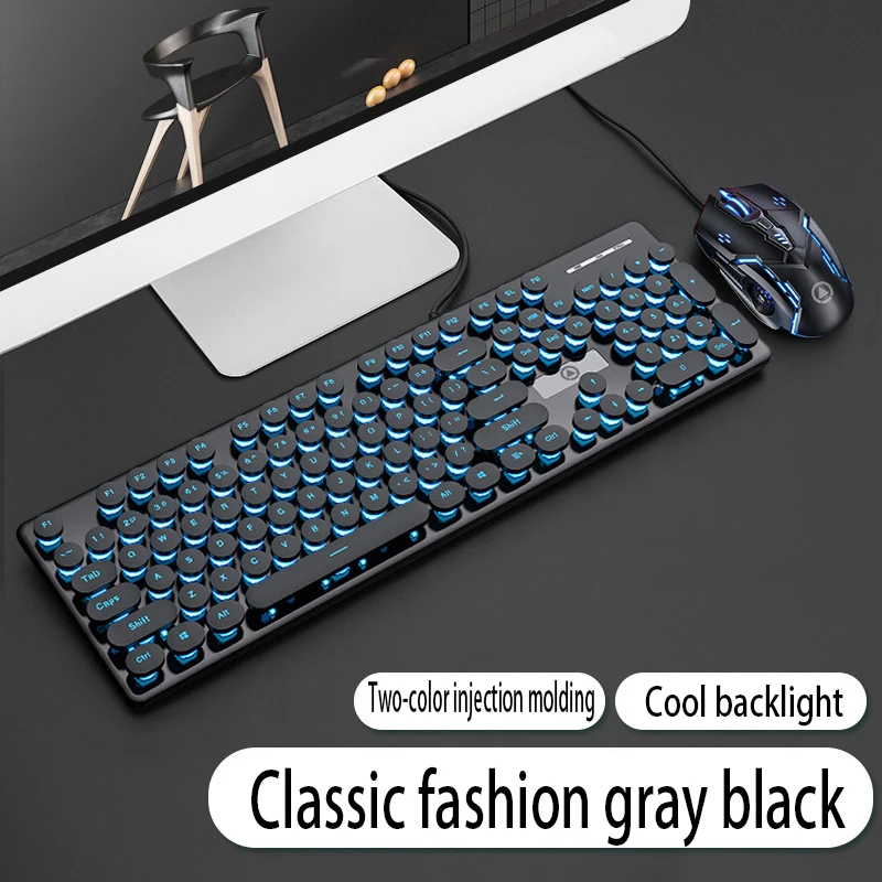 V8 Punk Mechanical Touch Keyboard and Mouse Set Glow Game Computer Accessories photo 3