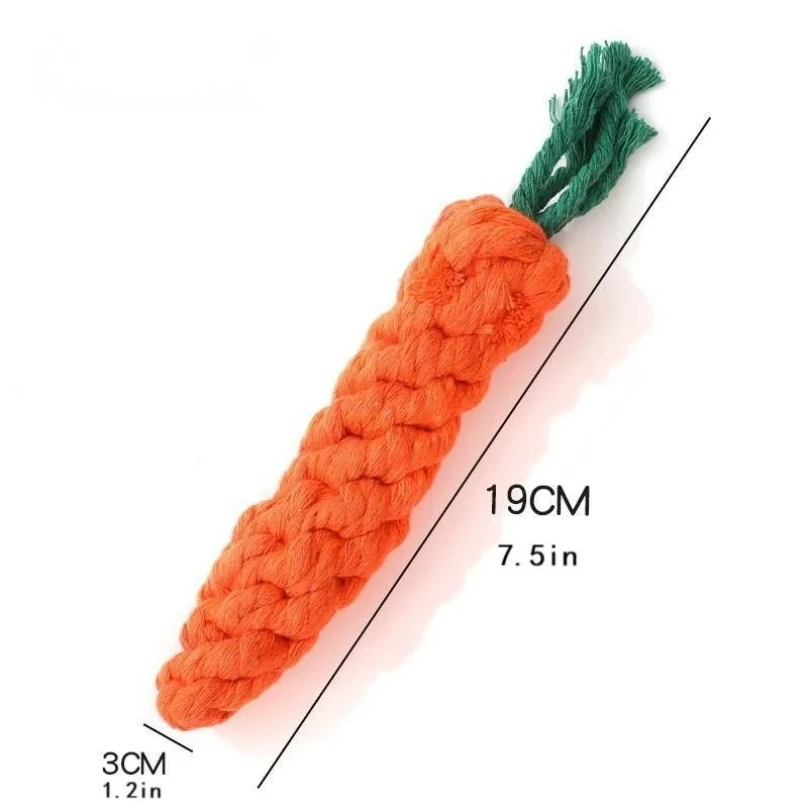 1pc Pet Knot Toy for Dog and Cat Carrot Shape Dog Chew Toys Cotton Rope Toys for Indoor Dogs Cat Toys Dog Accessories photo 5
