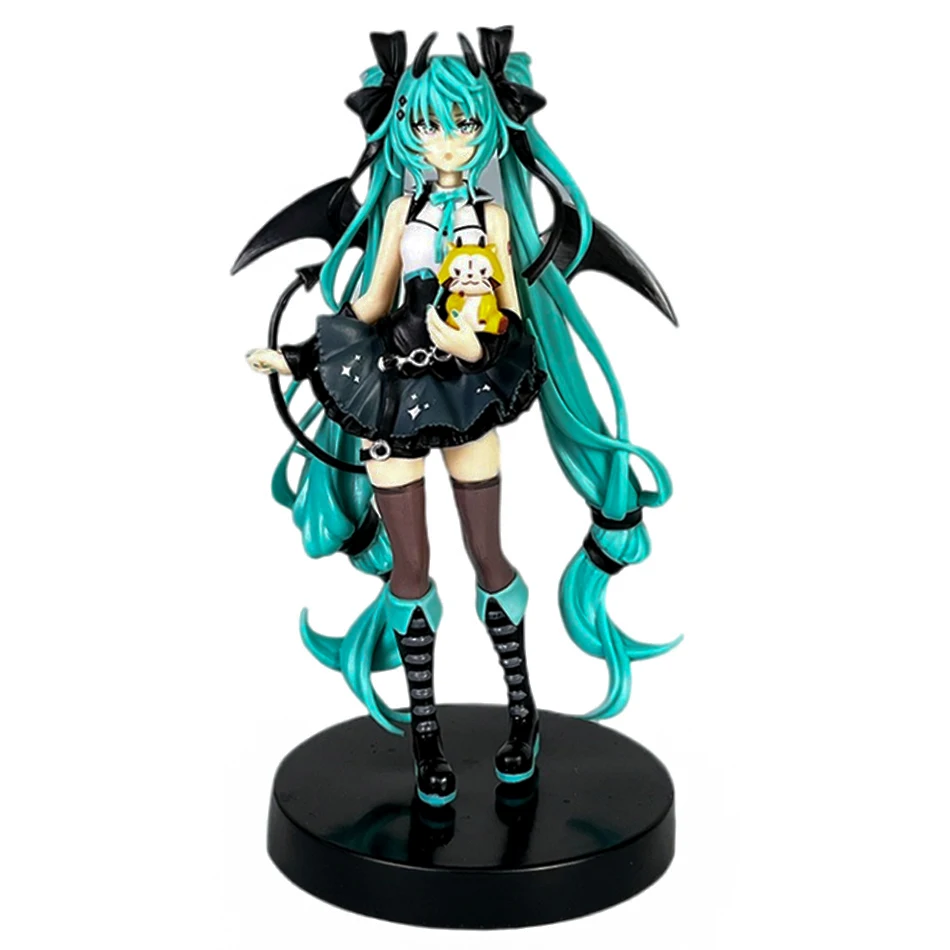 Anime Hatsune Miku Cos Raccoon Demon Cat Ears Cinnamoroll Kawaii Miku Girl Anime Figure PVC Collection Model Doll Toy photo 2