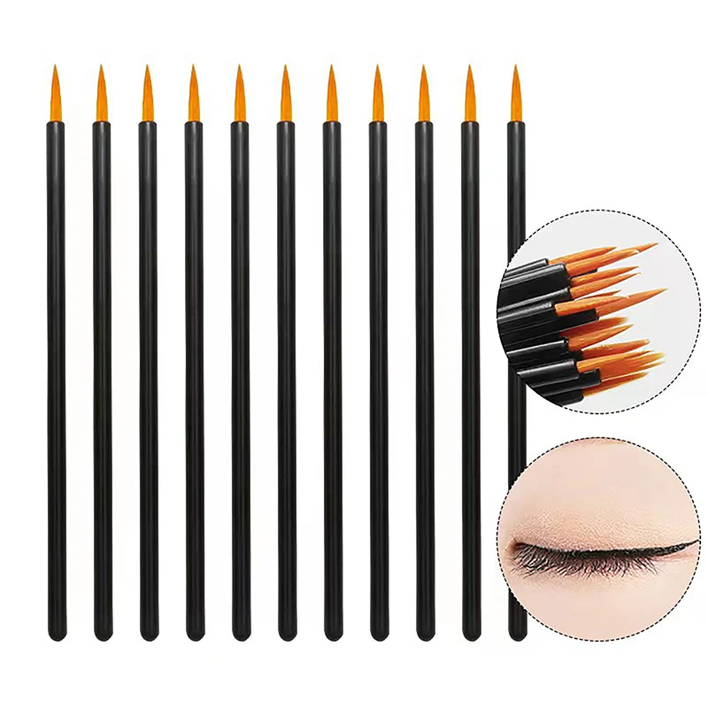 【B】50Pcs Disposable Eyeliner Brushes Fine Fiber Head Eyeliner Cream Applicator Eye Cosmetic Brush With Cap Makeup Beauty Tools photo 4