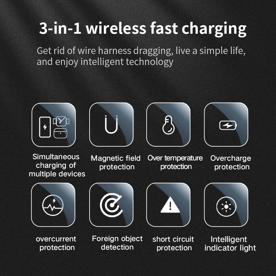 HaaYot Qi2.2 25W 3-in-1 Magnetic Wireless Fast Charger for iPhone 17/16 & Galaxy S26/S25 Ultra–iWatch/Galaxy Watch 9/Ultra 2 photo 3