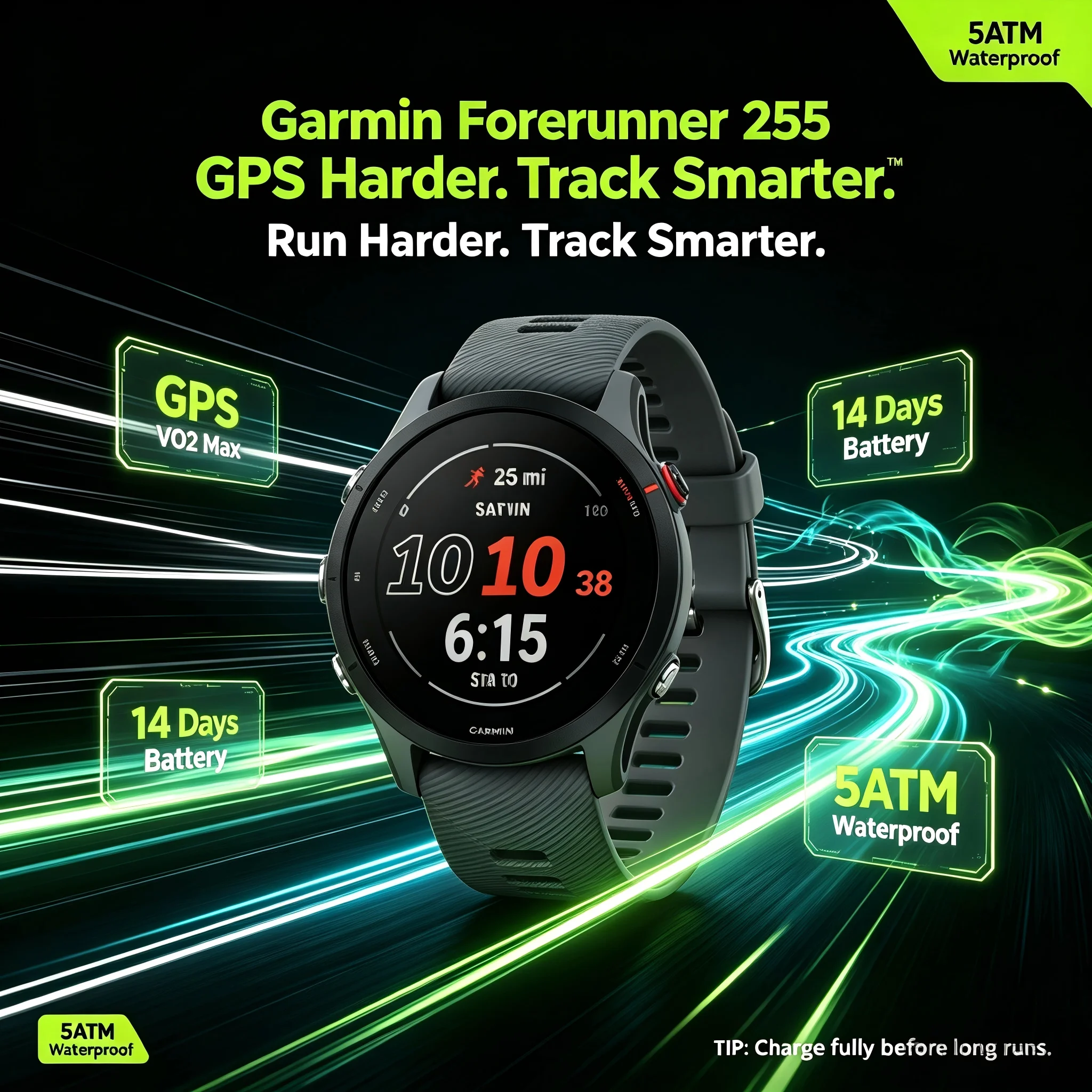 Garmin Forerunner 255 Smartwatch for Men Women, Multisport Fitness Tracker, Built-in GPS, Sleep & Stress Tracking, Swim Proof, Long Battery Life photo 2