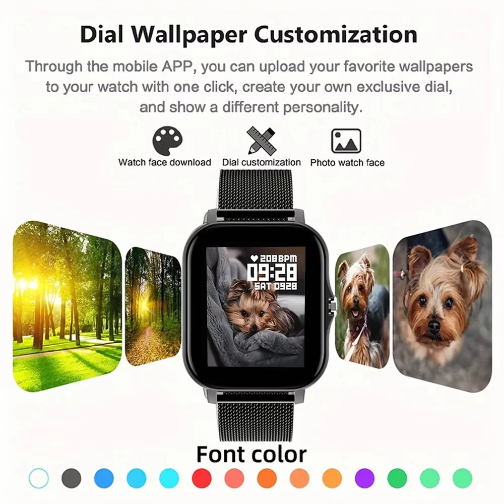 LAXASFIT 2025 New Smart Watch for Men Women Gift Full Touch Screen Sports Fitness Watch Bluetooth Call Digital Smartwatch photo 3